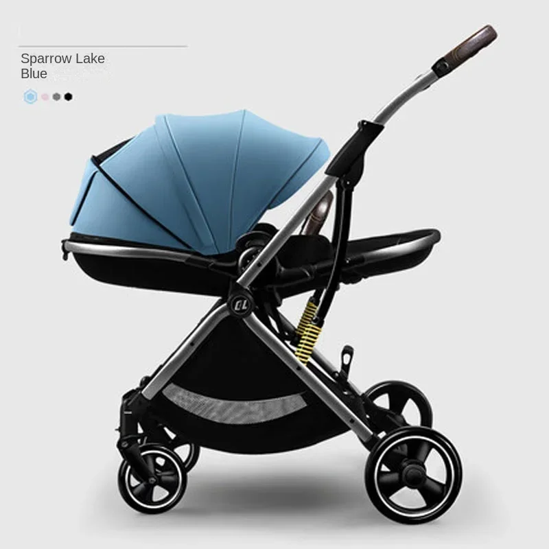 Newborn Stroller Four-wheeled Shock-absorbing High Landscape Lightweight Folding Baby Stroller Two-way Swivel Seat Baby Stroller