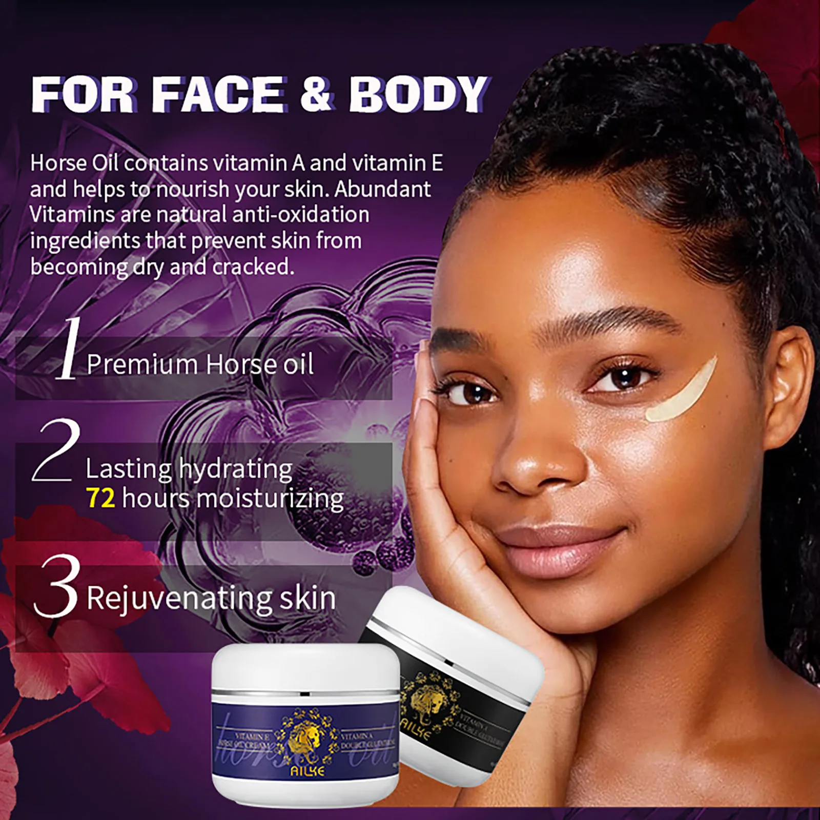 Ailke-保湿美白クリーム,美白クリーム,エンハンサー,ビタミンA,顔の体と手,滑らかで柔らかく