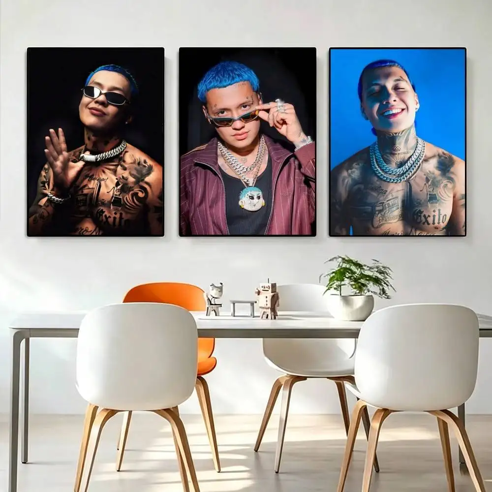 Blessd-d Cantante-e Rapper-r  Poster Waterproof Wall Art Sticker For Bar Living Room Vintage Decor High Quality Print Gift