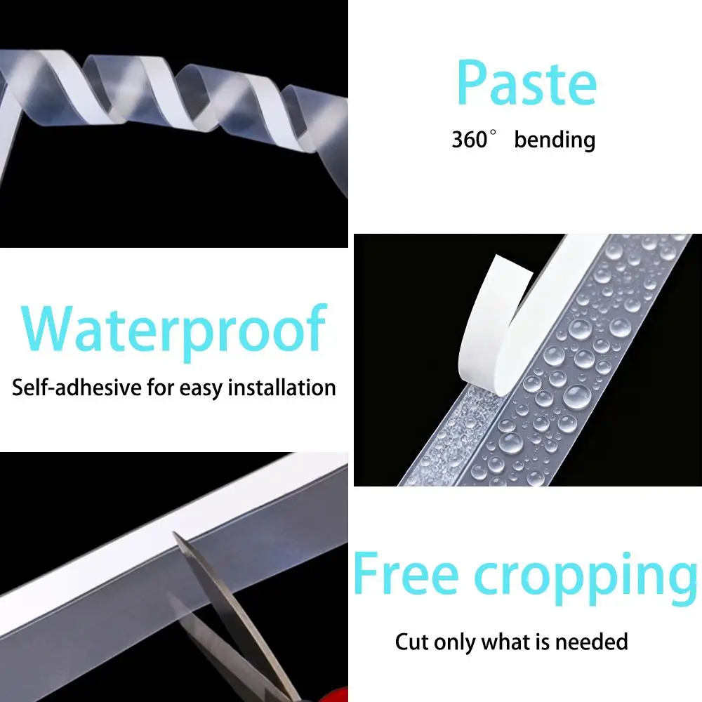 شريط عزل من السيليكون الشفاف، شريط لاصق قوي عازل للصوت للأبواب والنوافذ المقاومة للرياح #4