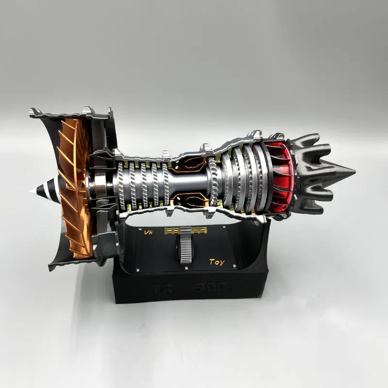 Aviation Turbofan Engine Model PLA 3D Printing Can Be Started Infinitely Variable Speed LED Light Finished Physical Toy