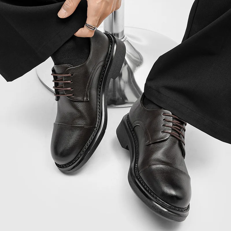 Luxury Handmade Quality Mens Formal Shoes 2026 Autumn British Style Elegant Wedding Party Oxfords Social Shoes Male Size 46