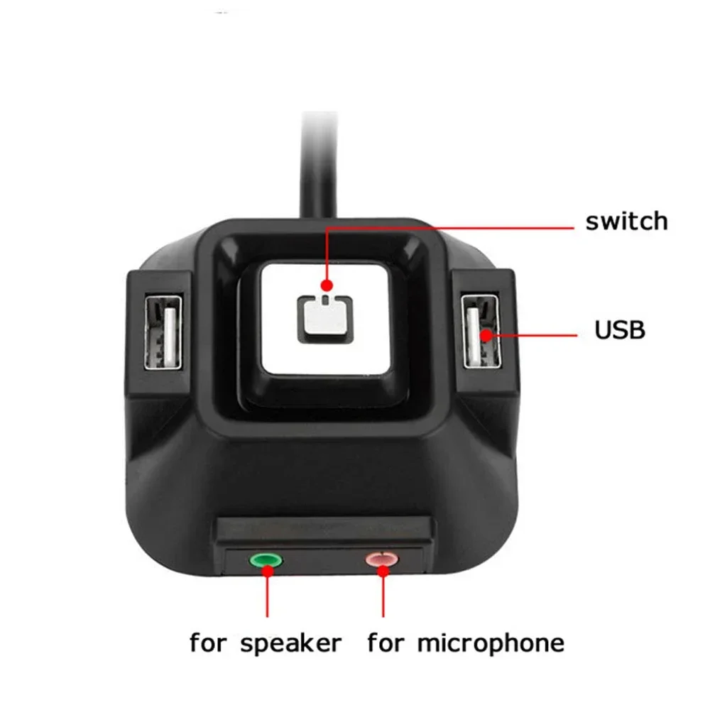 DIEWU Desktop Computer PC Case Power Supply on/off Reset Button Switch with Double USB and Double Audio 1.2m Length Cable