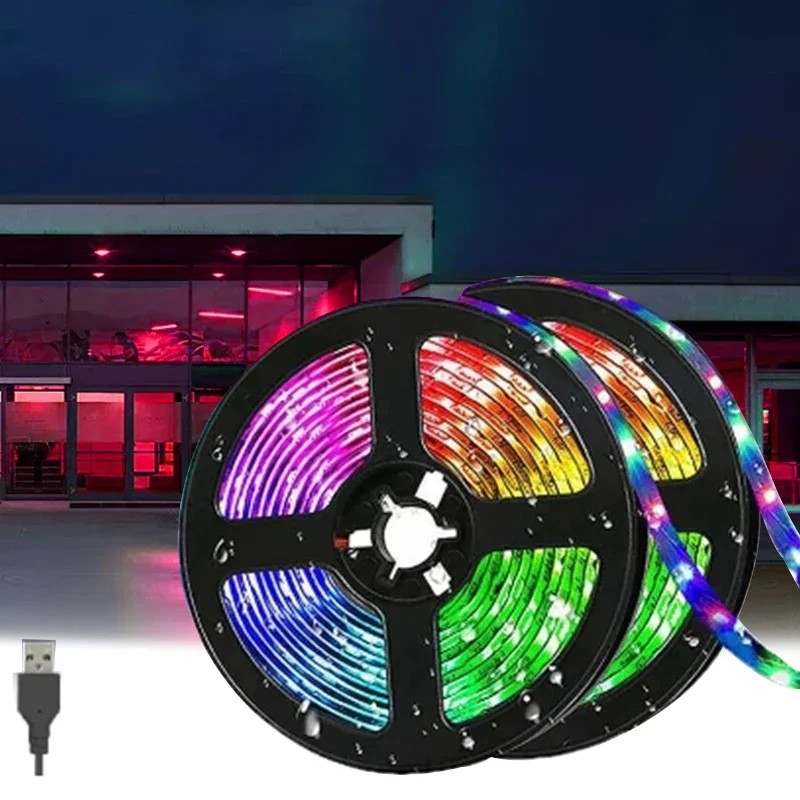 LED-Streifenlicht 5050 USB RGB Tpae Bluetooth Touch Control LED-Streifen Schlafzimmer TV LED-Hintergrundbeleuchtung für Weihnachtsdekoration