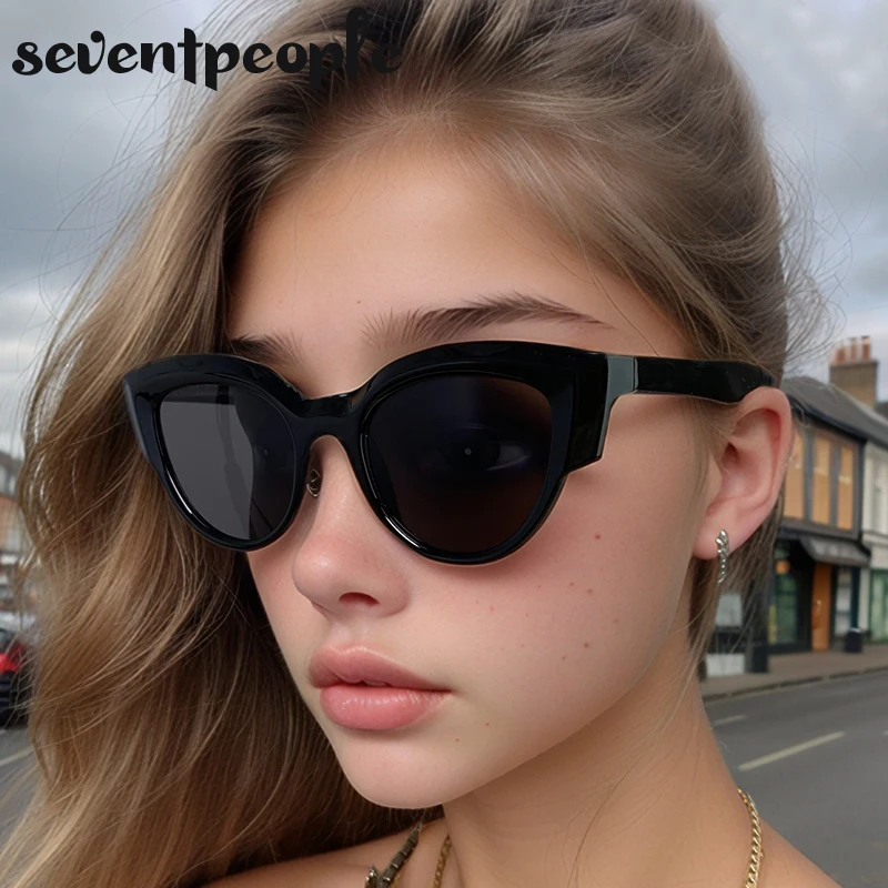 

Round Cat Eye Sunglasses Women 2024 Luxury Brand Vintage Classic Eyewear UV400 Protection Outdoor Stylish Sun Glass For Ladies