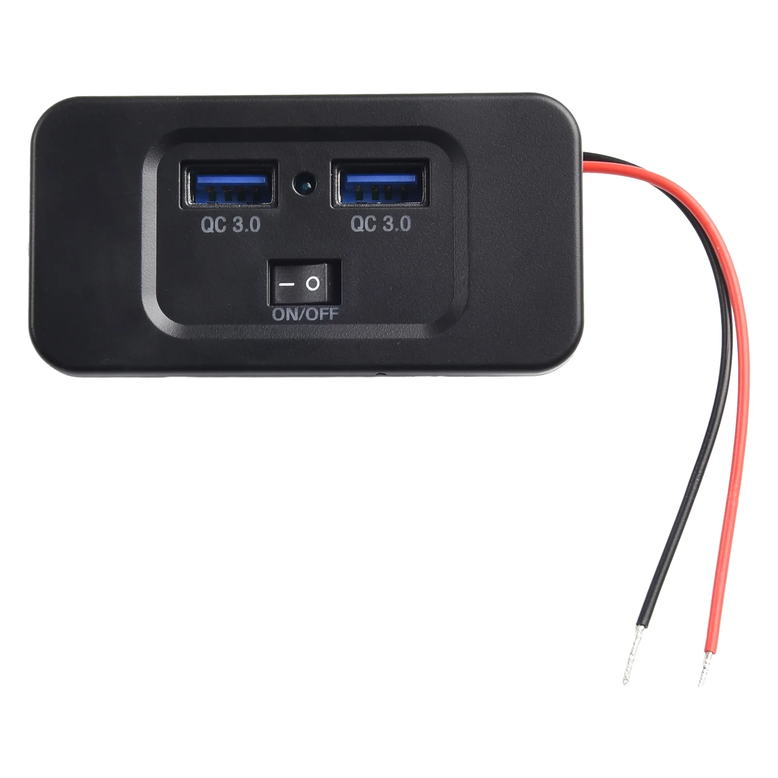 QC 3.0 Dual USB Fast Charger Socket With Switch LED Light Power Outlet Panel Mount Quick Charge For 12V 24V Car Motorcycle Boat