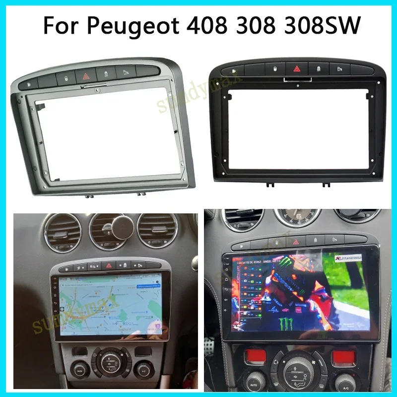 9inch car Panel CD DVD Player Audio Frame Dashboard Mount Kit For PEUGEOT 408 308 2008-16 9inch big screen Radio Player