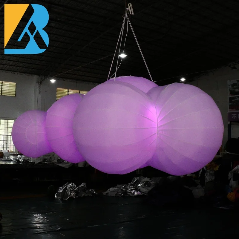 Suministros de fiesta que brillan en la oscuridad, forma de nubes inflables grandes, decoraciones para eventos, Juguetes