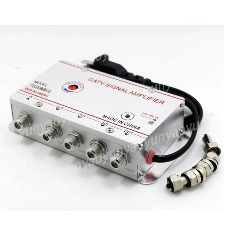 1-to-2 TV Signal Amplifier Analog Digital Ground Wave Signal Booster Cable Television Signal Distribution Enhancement Component