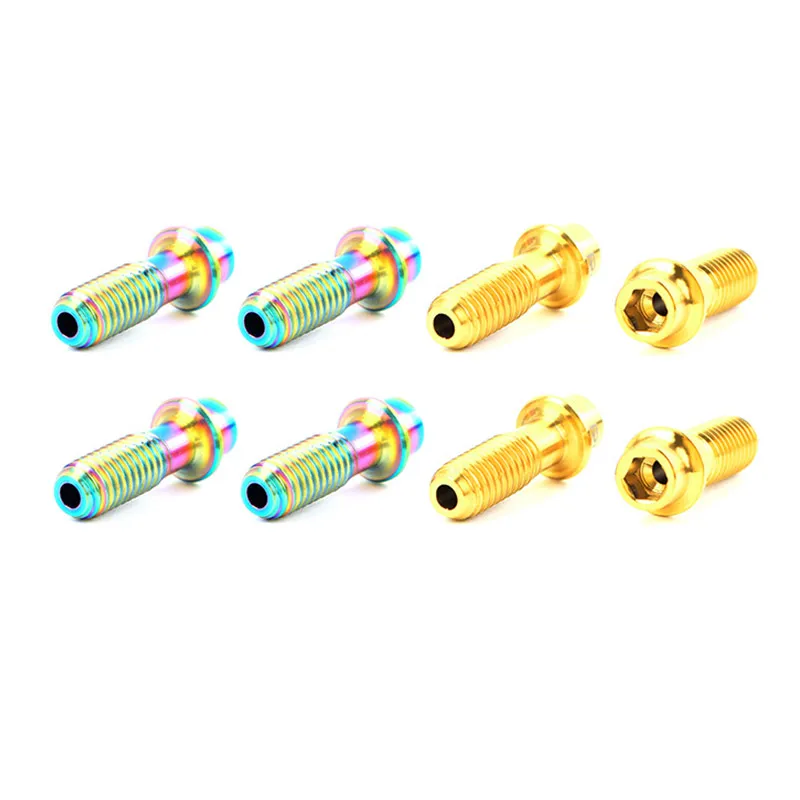 6PCS Risk M5*18mm Titanium Alloy Bolts-SL MTB Road Bike Stem Screws Mountain Bicycle Cycling Stem Fixing Bolts M5x18mm 3 Colors