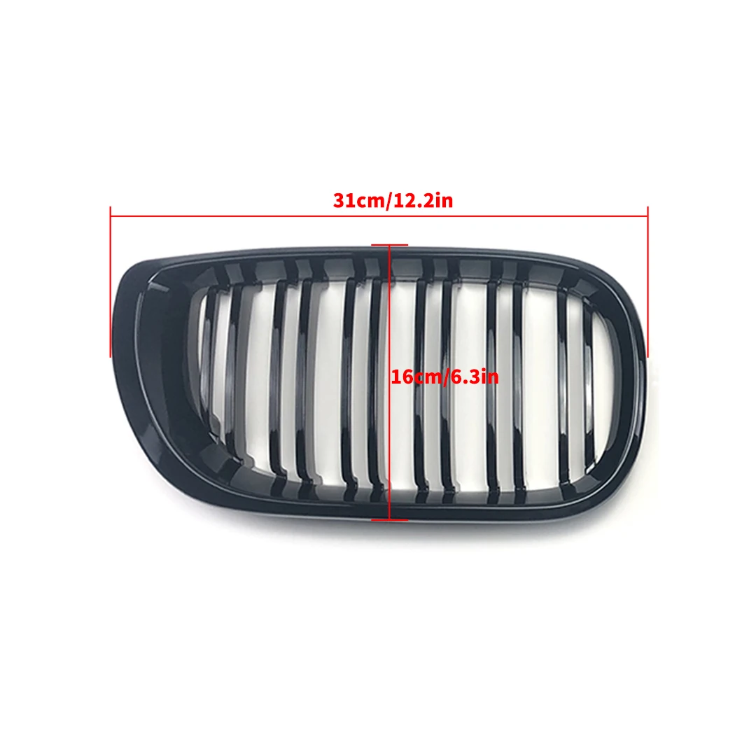 For BMW E46 2/4 Door  3 Series 2002 2003 2004 2005 318i 320i 325i 330i Grille Glossy Black Front Kidney Double Slat Grill Tuning