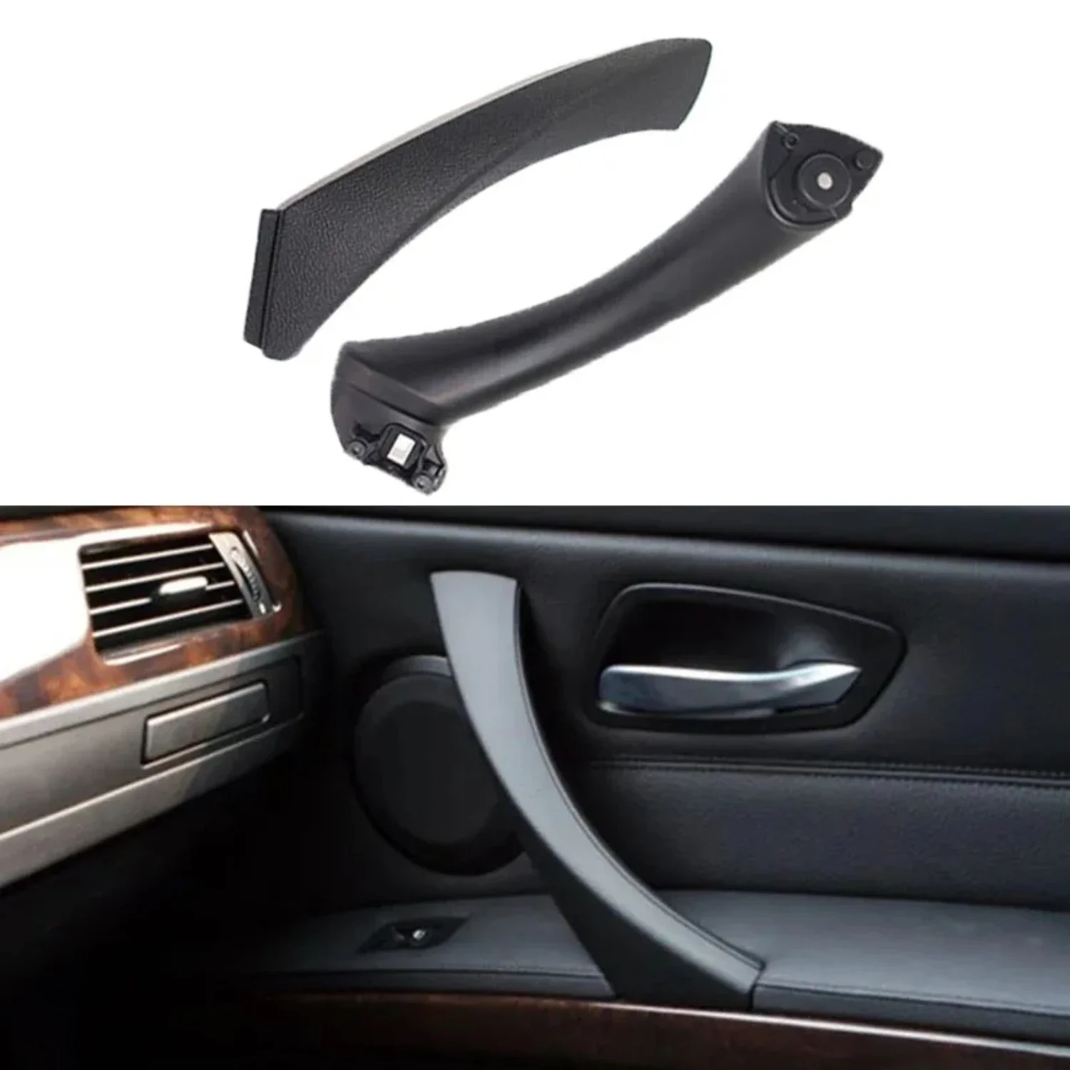 Enhance Your Vehicle's Styling and Functionality with Elegant Black Left and Right Car Inner Handle Interior Door Panel Pull Tri