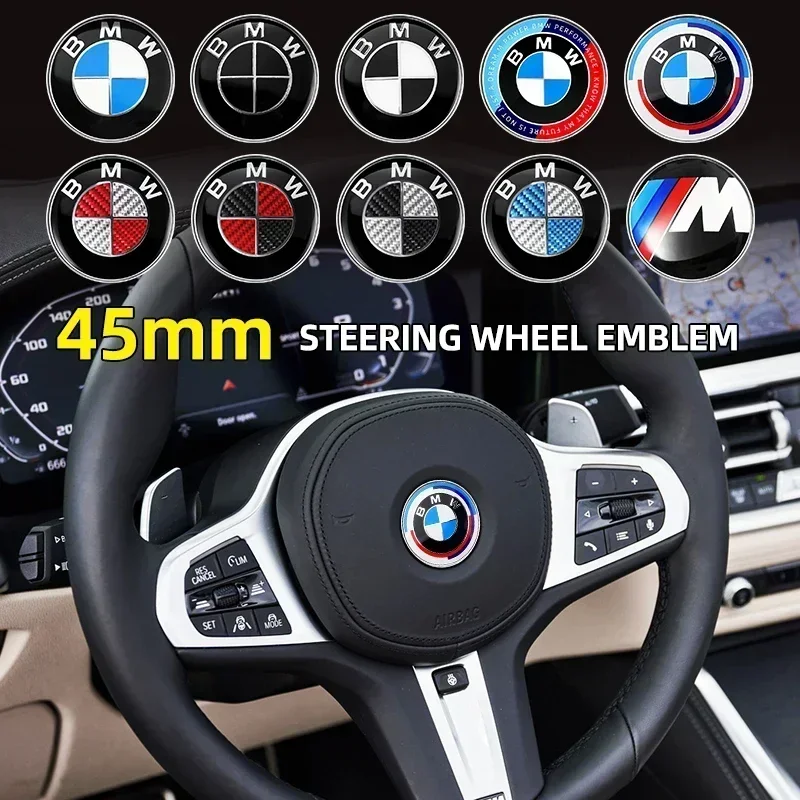 45mm 50th Anniversary Edition Car Steering Wheel Badge Emblem Sticker for BMW E36 E39 E87 E60 E46 E53 E90 F10 F20 F25 F30 X3 X5