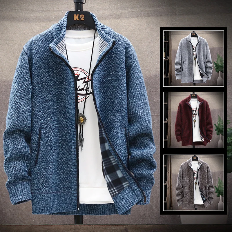 New Spring Autumn Knitted Sweater For Men Fashion Slim Fit Cardigan Men Causal Sweaters Coats Men\'s Clothing Winter Cardigan men