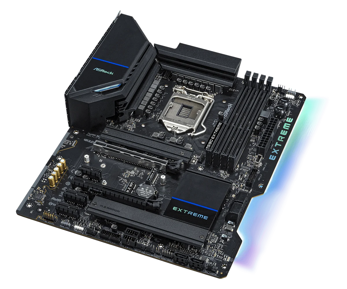 Imagem -03 - Placa-mãe Asock Z590 Z590 Extreme Lga1200 Suporte 10100f 11700 11400f 10105 10900 10500 10300 G6500 Cpu Ddr4 128gb M.2 Atx