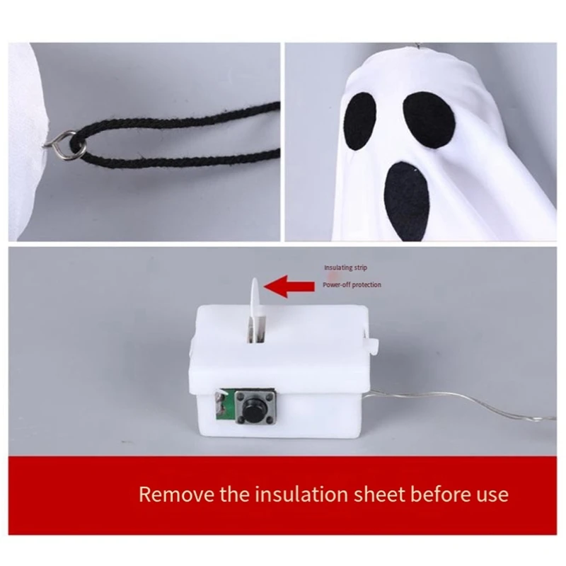Lámpara colgante LED para decoración de Halloween, luz blanca brillante con diseño de terror para interiores