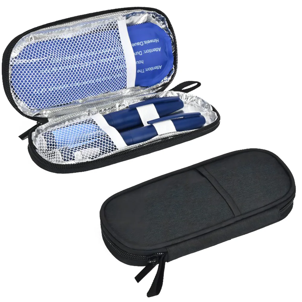 ポータブルインスリン冷却バッグ再利用可能な糖尿病ポケットピルプロテクタートラベルケースピル冷蔵アイスパック糖尿病メディクラ用