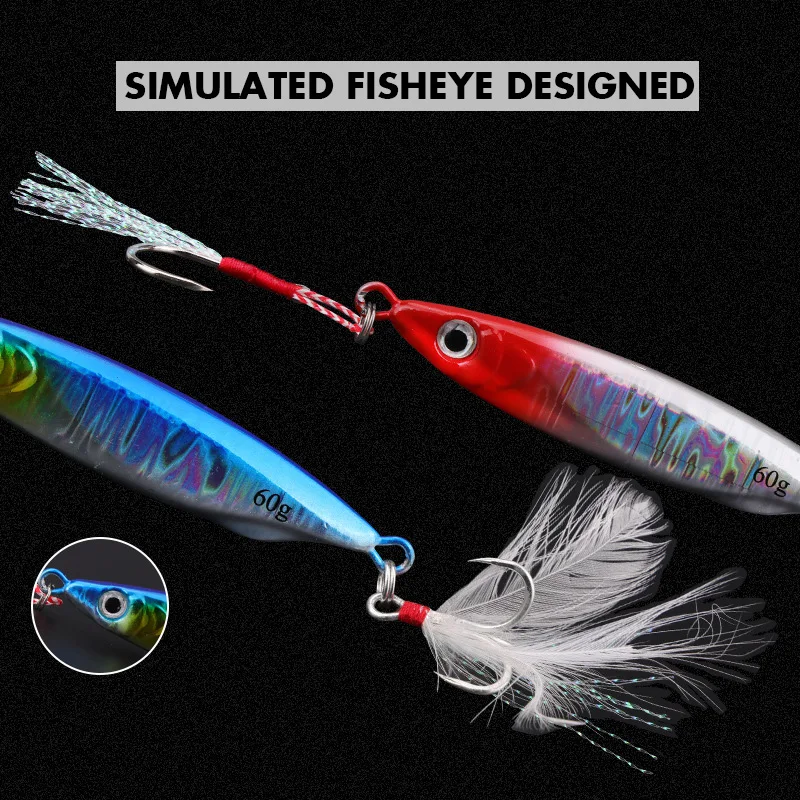 الصيد البحري الماكريل الحديد القفز هوك طويل الصب الحديد تهزهز إغراء السنانير قارب الصيد الماكريل ‌   طعم صيد التونة 60 جرام 80 جرام 100 جرام