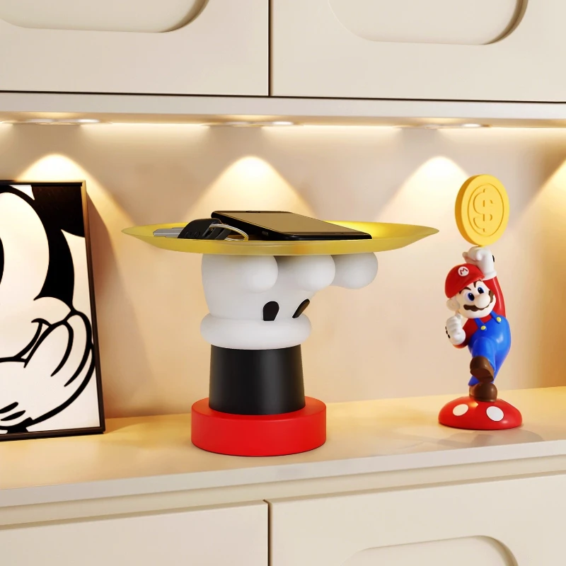 أنيمي الشكل الإبداعية ميكي مفتاح تخزين الرف صينية مدخل سطح المكتب نموذج الحلي ديكور المنزل الأطفال هدايا عيد ميلاد لعبة #2