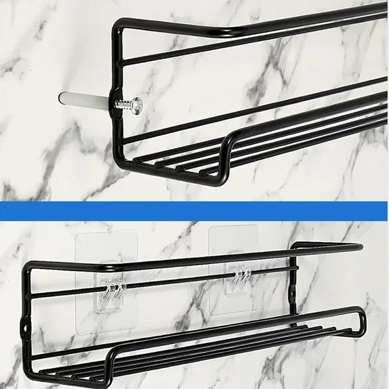 2 قطعة منظم المطبخ رفوف معدنية معلقة للمنزل مطعم الحائط التوابل الرف التوابل تخزين الرف الرف المنظم