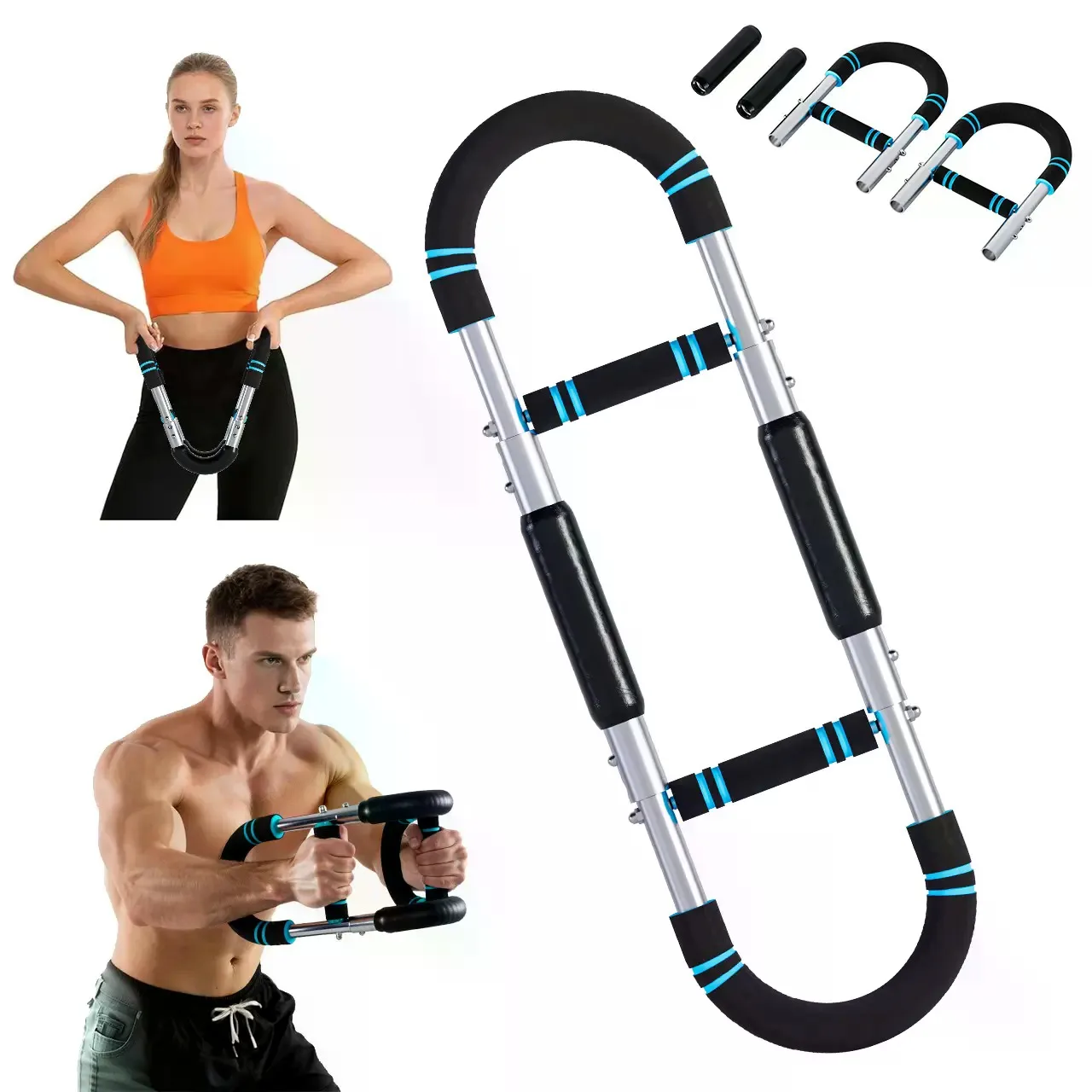 2-in-1 Arm Trainer – Adjustable Tension, Forearm & Chest Strengthener, Portable Home Gym, Detachable – For Arms, Biceps, Abs, Shoulders & Back Workout