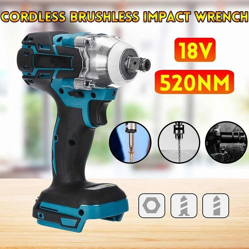 Cordless Electric Screwdriver Speed Brushless Impact Wrench Rechargeable Drill Driver LED Light For 18V Makita Battery