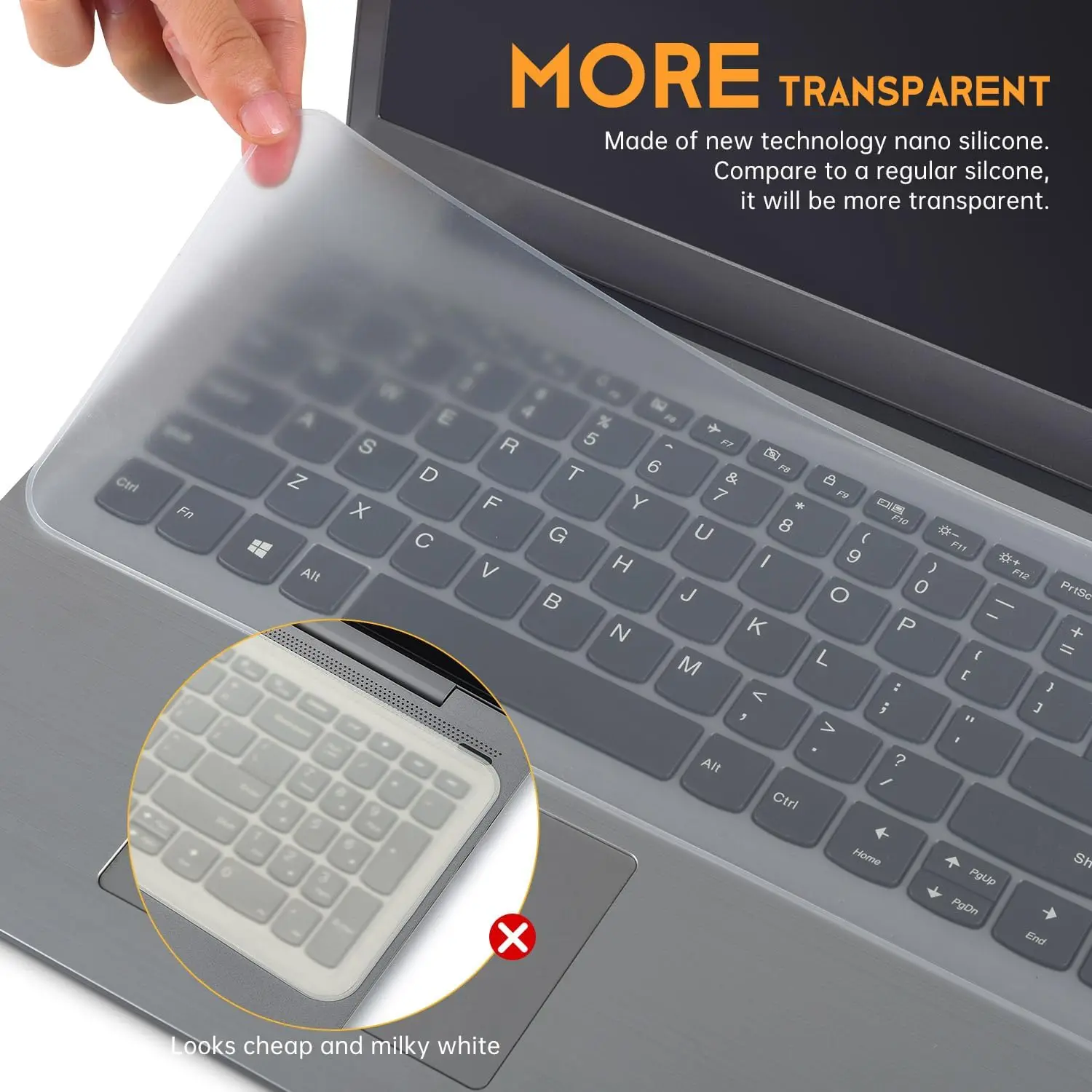 12-14/15-17 inch Laptop Keyboard Cover Protector Universal, Ultra Thin Waterproof Dustproof Transparent Silicone Keyboard Skin