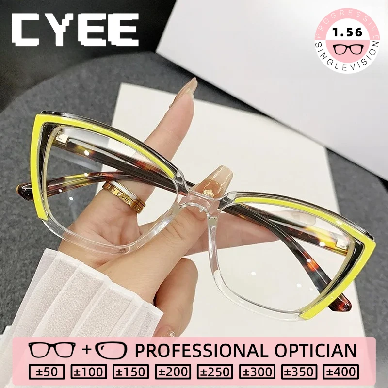 

CYEE винтажные HD очки для чтения «кошачий глаз» женские высококачественные фотохромные очки для близорукости по индивидуальному заказу оптические линзы по рецепту