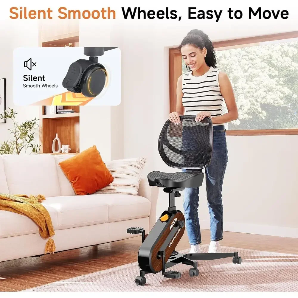 Heavy-Duty Desk Exercise Bike, 330 lbs Capacity, 9-Adjustable Seat, 8-Level Tension, Quiet for Home or Office view 4