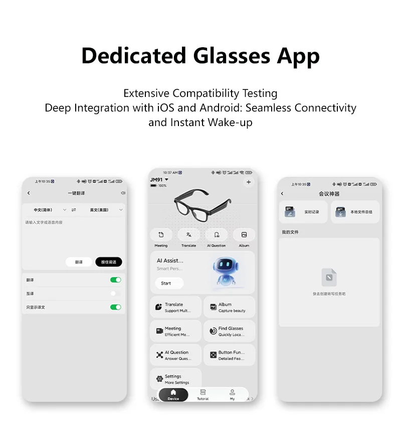Lenovo Smart-Brille 800W 4K Kamera Musik-Sonnenbrille Kopfhörer Kabelloses Bluetooth-Headset Sprachübersetzungs-Sonnenbrille – Detail 15