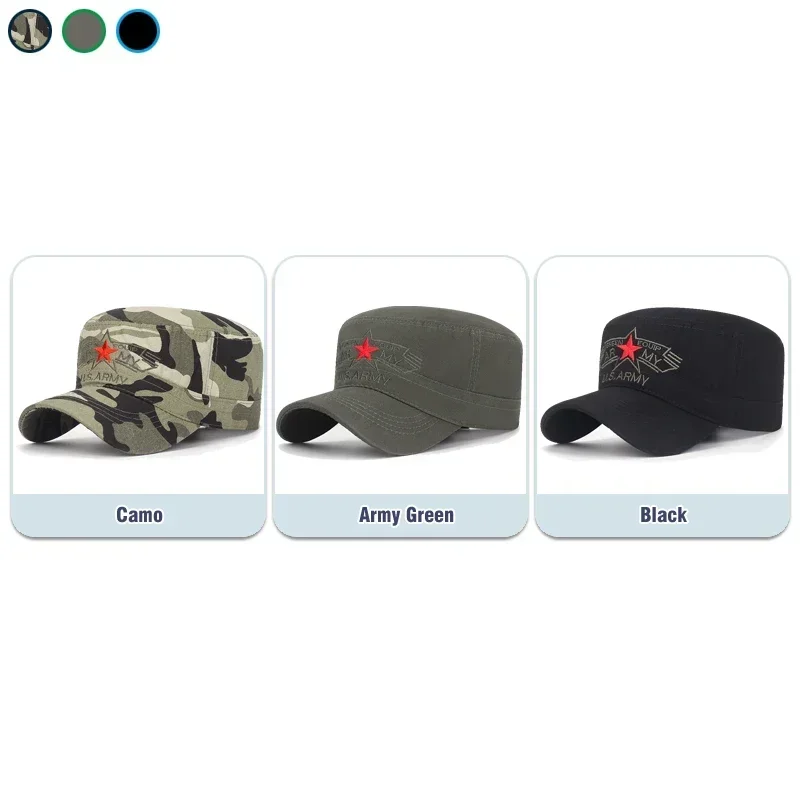 New Fashion Outdoor Sport Snapback Hats Casual Baseball Cap For Men and Women U.S. military soft flat top army cap design