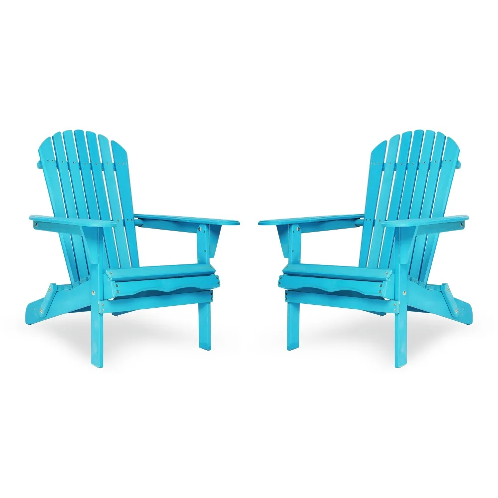 

Wood Lounge Patio Chair for Garden Outdoor Wooden Folding Adirondack Chair Set of 2 Solid Cedar