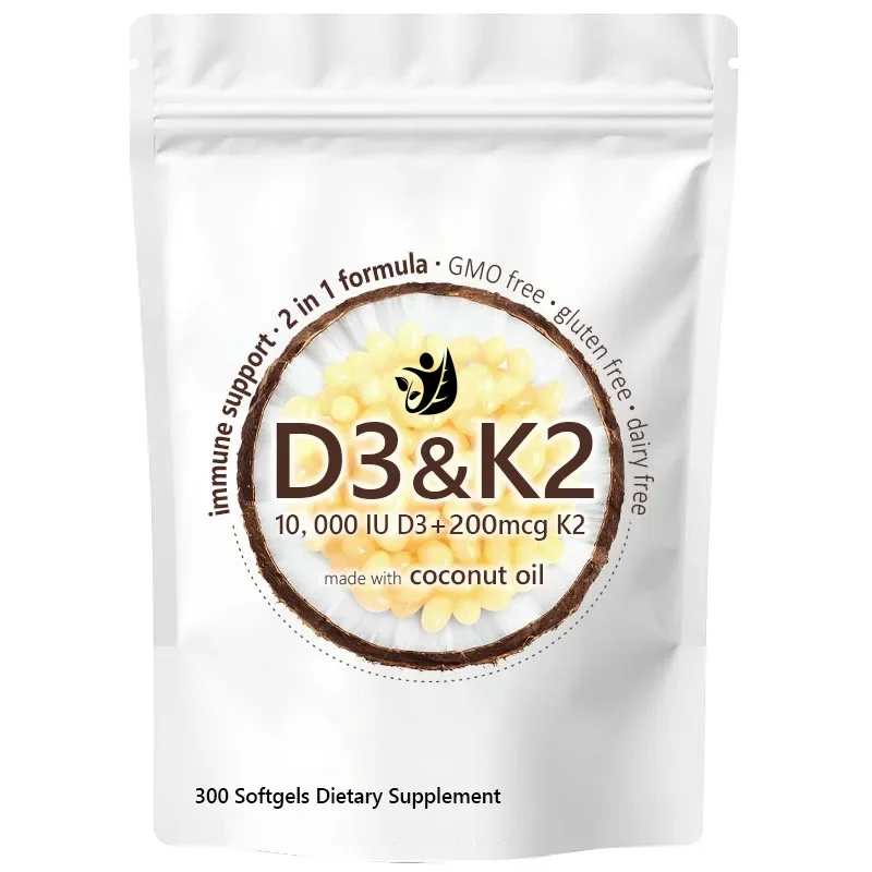 

Витамин D3 10000 Iu Plus K2 (200 McG, 300 первичных мягких капсул с кокосовым маслом | | 2-в-1