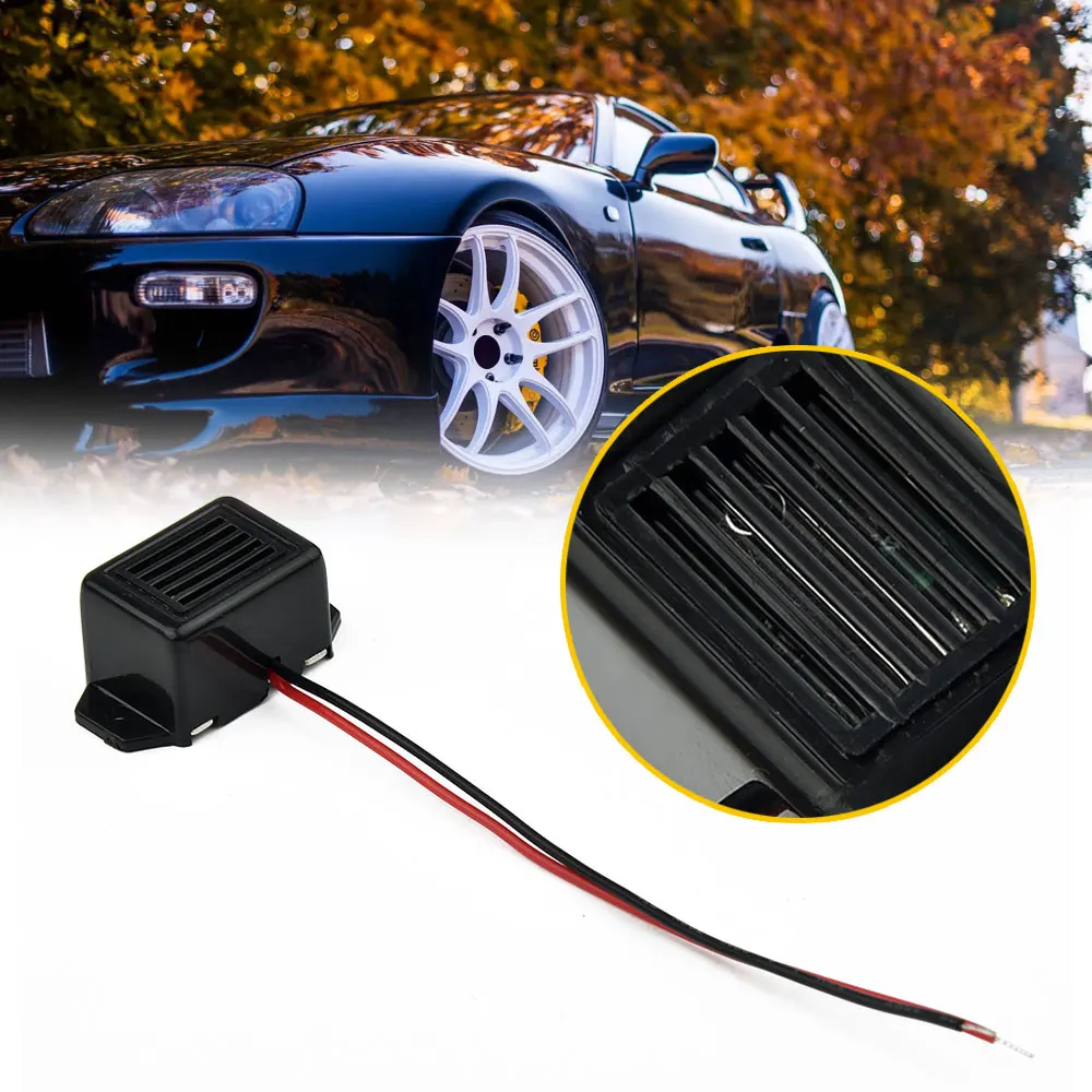 38 X 17 X 14mm 12V 75dB Car Light Off Warning Control Buzzer Beeper Adapter Cable-Black Electronic Buzzer Alarm Sound Beeper