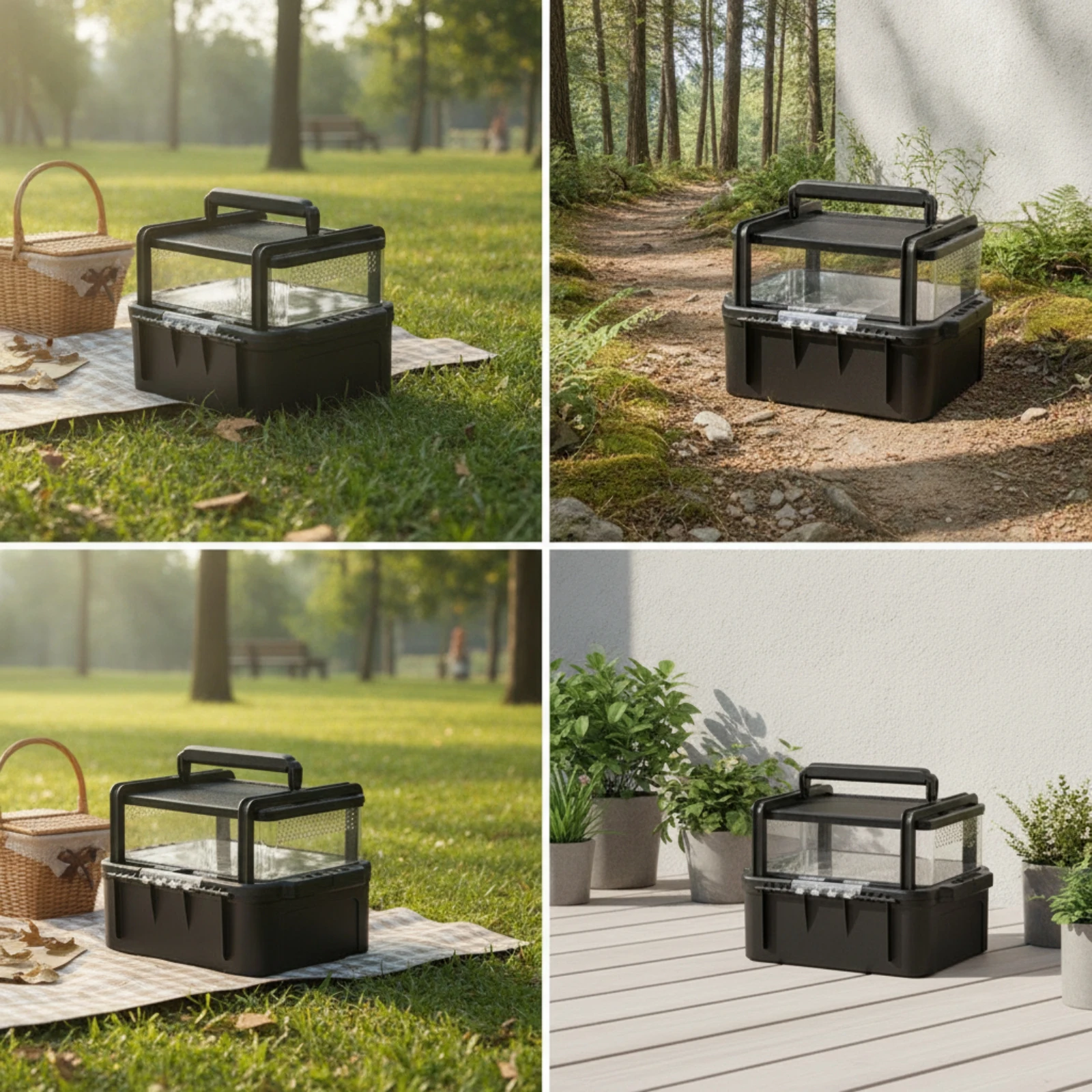 Reptile Carrier Compact Reptile Transport Box Small Plastic Enclosure with Handle Secure Terrarium Box Breathable for Travel
