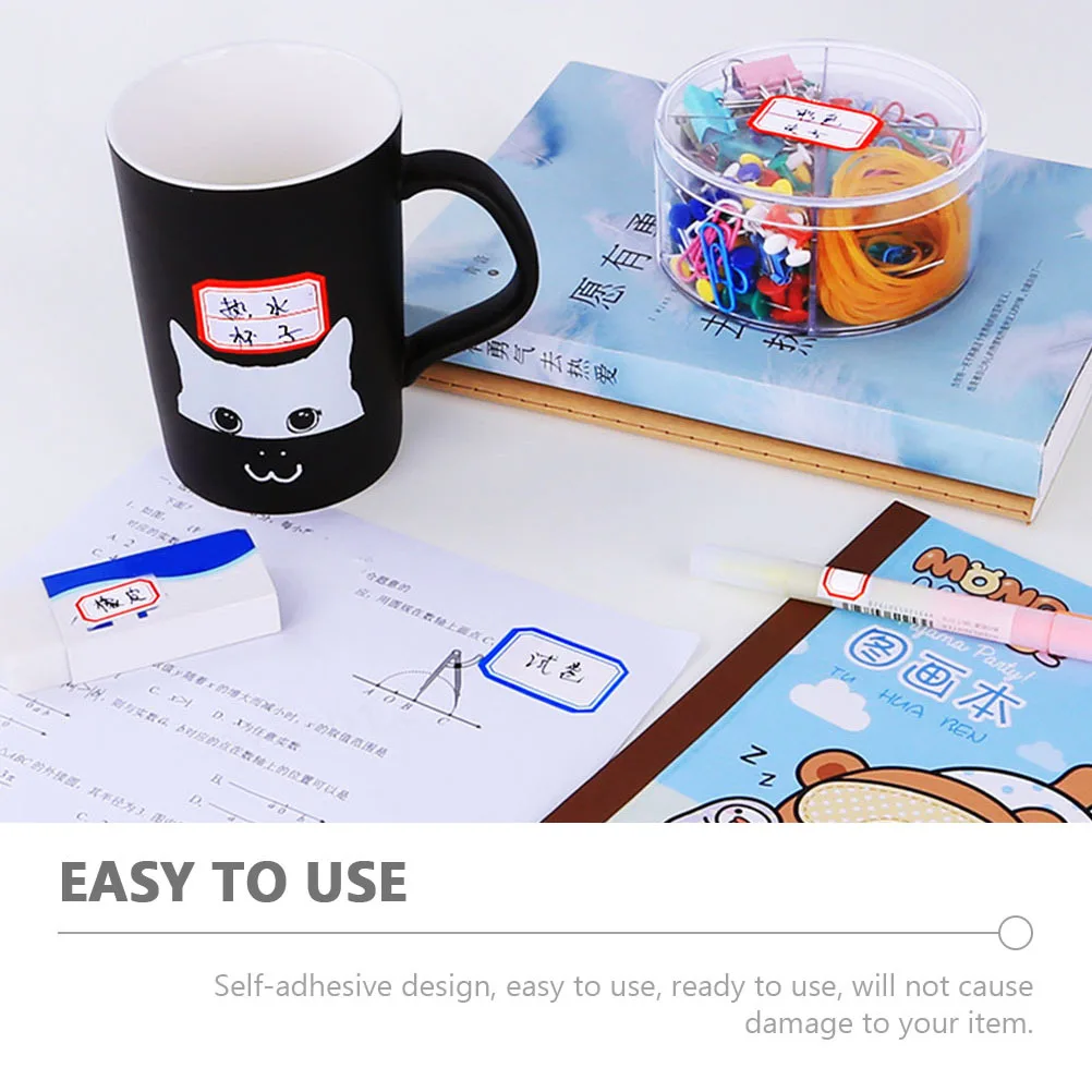 

Waterproof Self-Adhesive Labels For Office Bottle Supplies Handwriting Sticky Stickers Portable Classified Tags