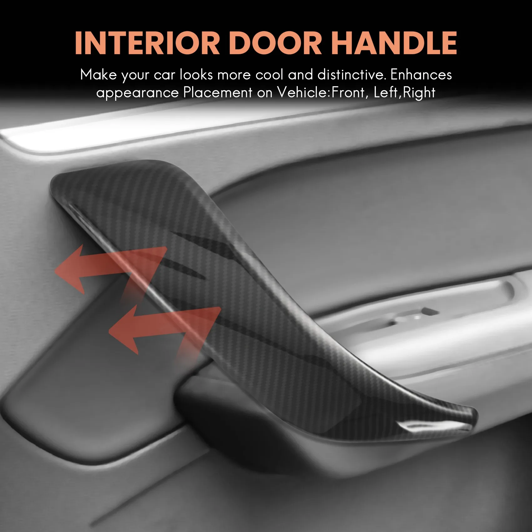 2Pcs Carbon Fiber Car Inner Door Handle Trim Pull Grab Panel Handle Cover for-BMW F20 F21 F22 F23 12-18 2 Door