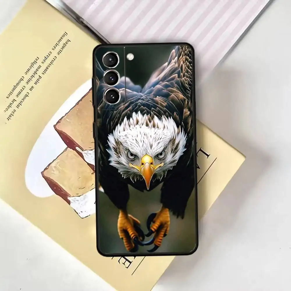 حافظة هاتف على شكل نسر رائع على شكل طيور لهاتف سامسونج جالاكسي A13,21s,22,31,32,52,53,71,72,73, غطاء أسود ناعم