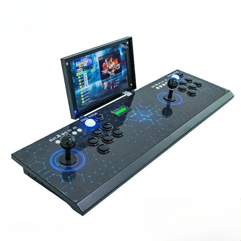 3D arcade game console, coin swipe, home nostalgic old-style joystick, 10-inch LCD two-player fighting game arcade