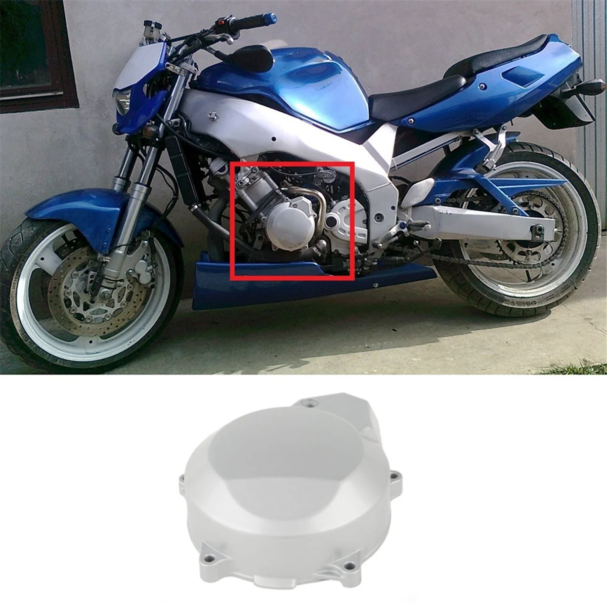 M0t-rEngine غطاء المحرك الجزء الثابت غطاء علبة المرافق لياماها FZR500 1989-1990 FZR600 1989-1997 #2