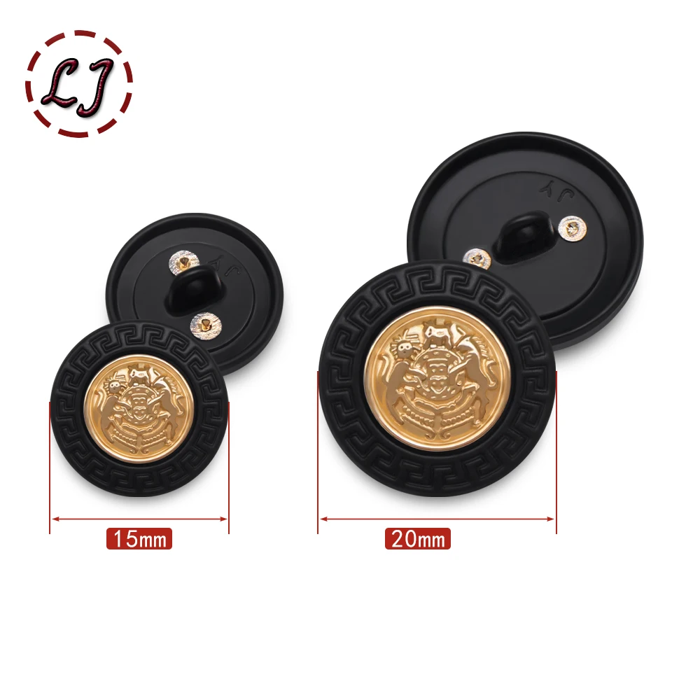 New 10PCS Fashion Classic Uniform Black Sewing Decorative Buttons For Women Men Clothing Overcoat Suit Accessories DIY