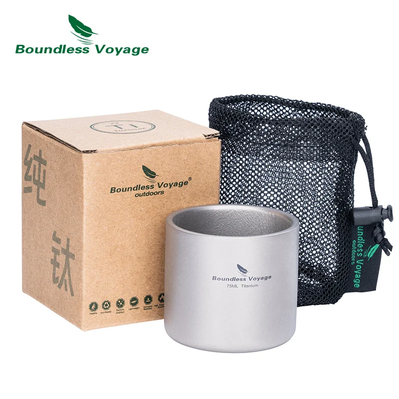 Boundless Voyage Titanium Double-layer Tea Cup Anti-scald Water Wine Mug Bottle