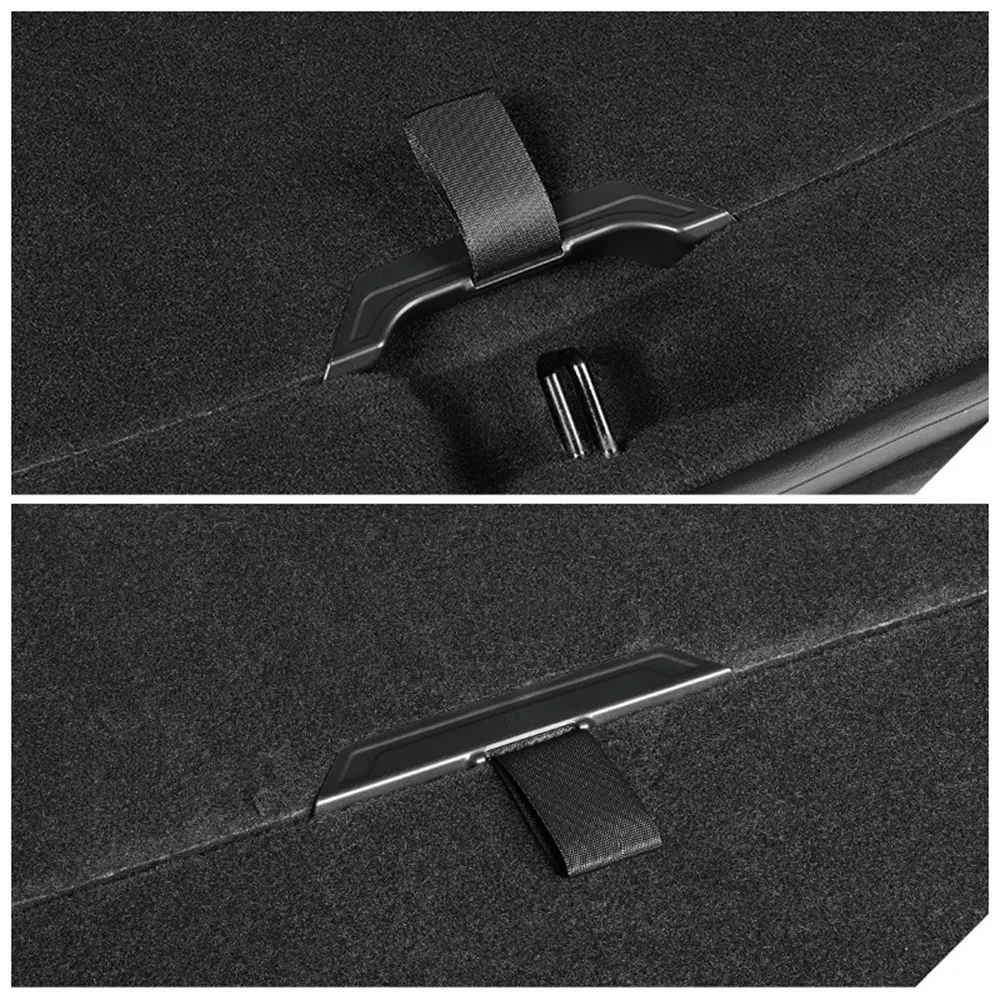 Car Rear Trunk Storage Floor Board Lift Handle Pull Strap Set For Tesla Model Y Juniper 2025 2026 Modifications Accessories
