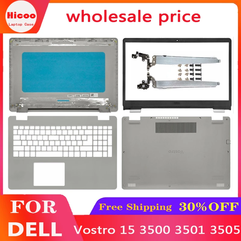 

New Laptop LCD Back Cover For Dell Vostro 15 3500 3501 3505 Series Front Bezel Hinges Palmrest Upper Bottom Case Rear Lid Silver