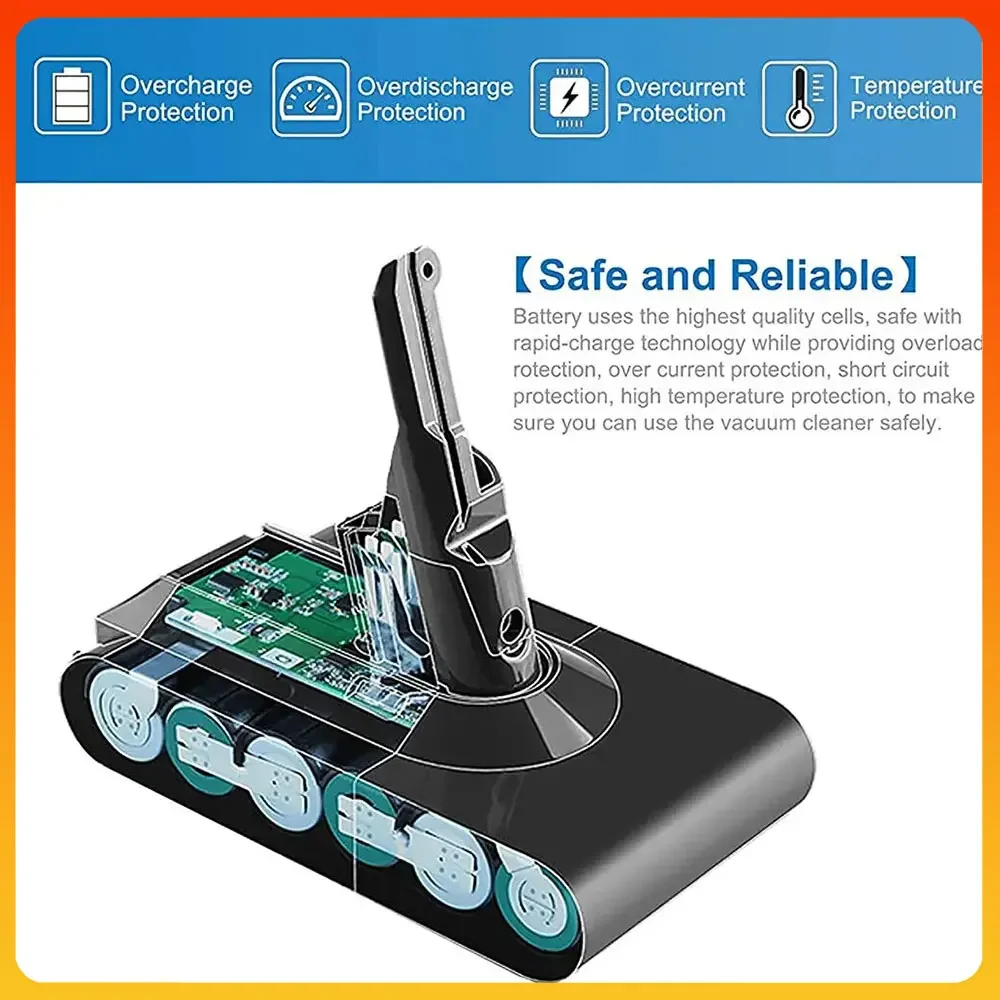 For Dyson V6 V7 V8 Series DC62 SV07 SV09 SV10 SV11 SV12 Handheld Vacuum Cleaner Battery Type A/B Series Rechargeable Battery