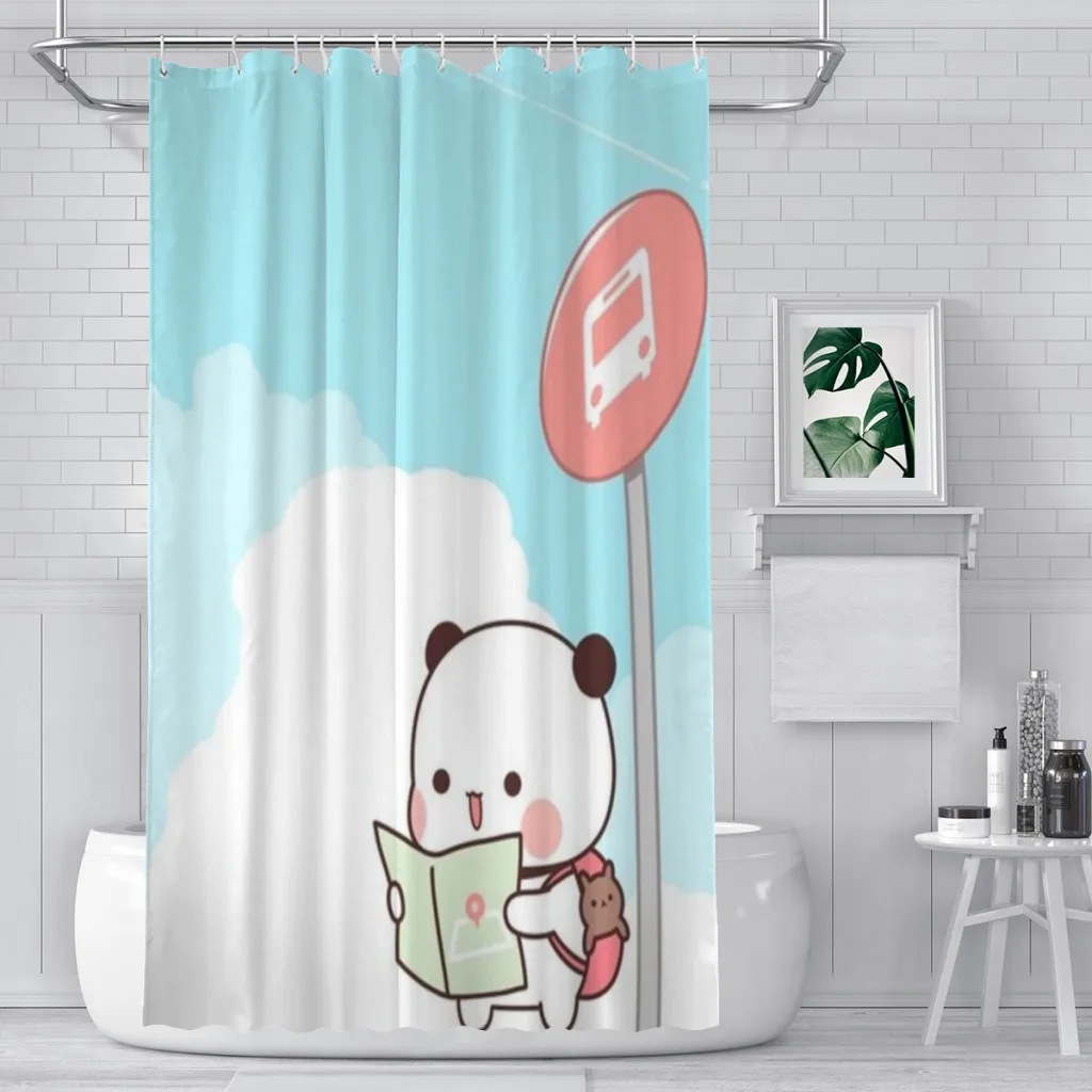 

Shower curtain Bathroom Cute Bear Pnada Bubu Dudu decor Modern household items Bathroom curtain Graduation gift Festival gift