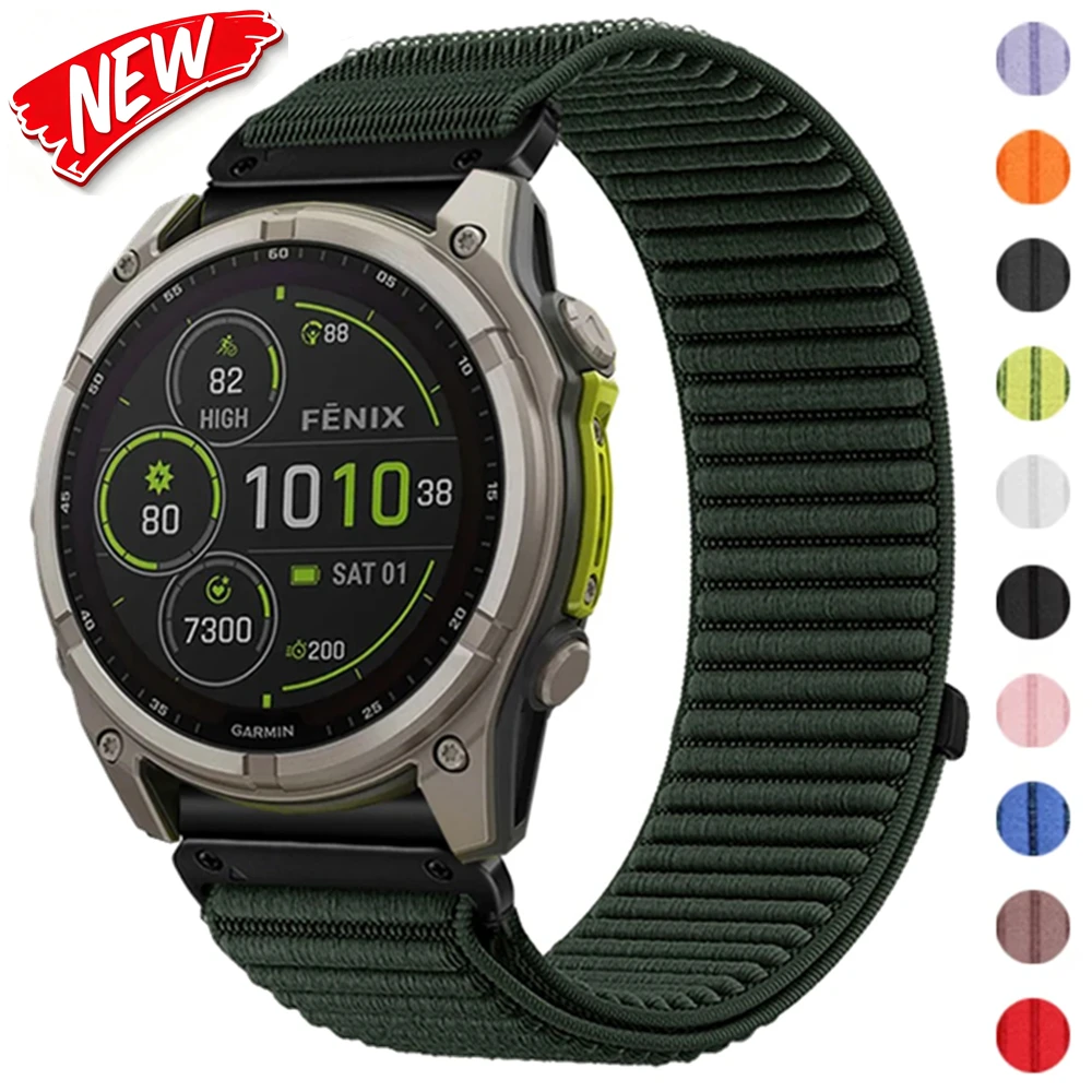 Quick Fit 20/22/26mm Nylon Strap for Garmin Fenix 8 7 Pro 7X 7S 6 6X E 5X 5 Plus Braided Band Forerunner 965 970 Bracelet Correa