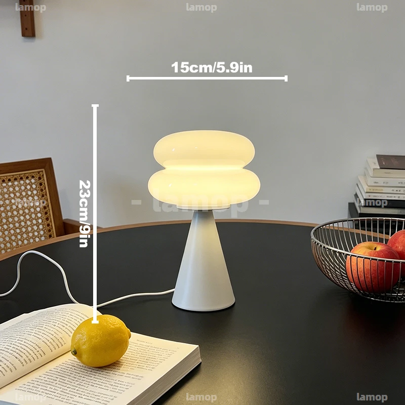 Double‑Stacked Block Glass Table Lamp Candy‑Style Soft Geometric Contour Soft Diffused Light Desktop Table Lamp for Pastoral