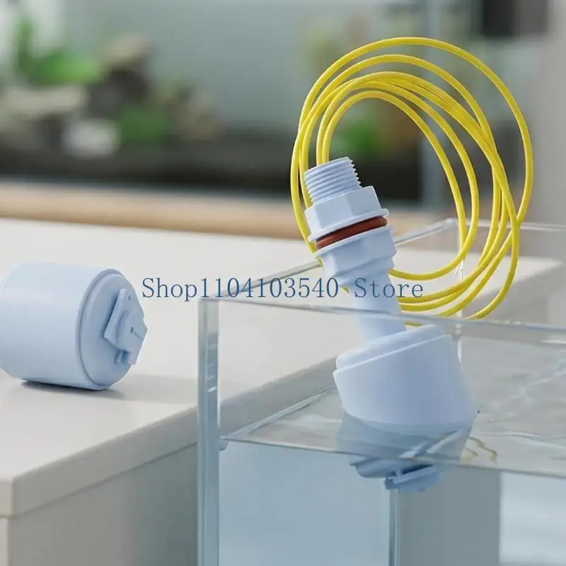 02DC Float Level Device Set with 2 Light Blue Plastic Devices, Yellow Conductors, and Threaded Stems for Tracking Liquid Levels