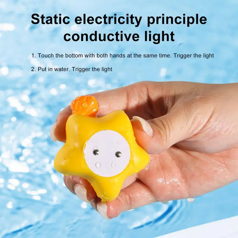 Oplichtend Badspeelgoed Gloeiend Zeedier Bad Speelgoed Kleurrijke Lichten 6X Interactief Voorschools Leren Babyshower Spelletjes Voor